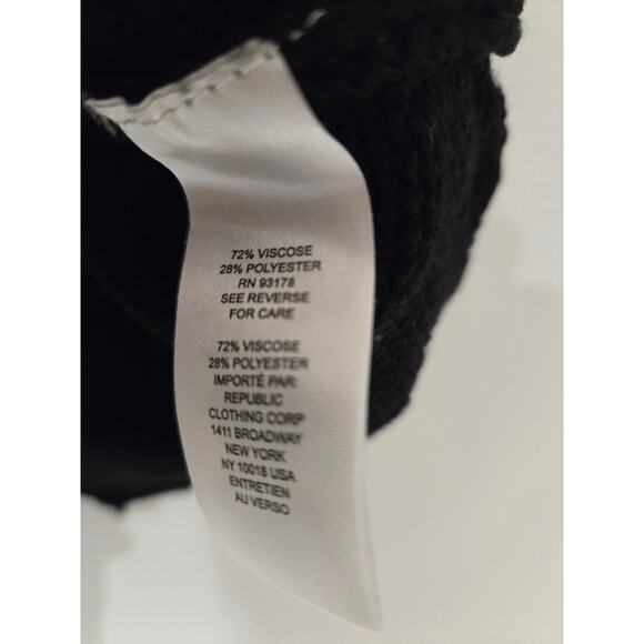 Tahari Size XL Black Sweater Short Sleeve Minimalist Dark Academia #768 - Picture 6 of 6